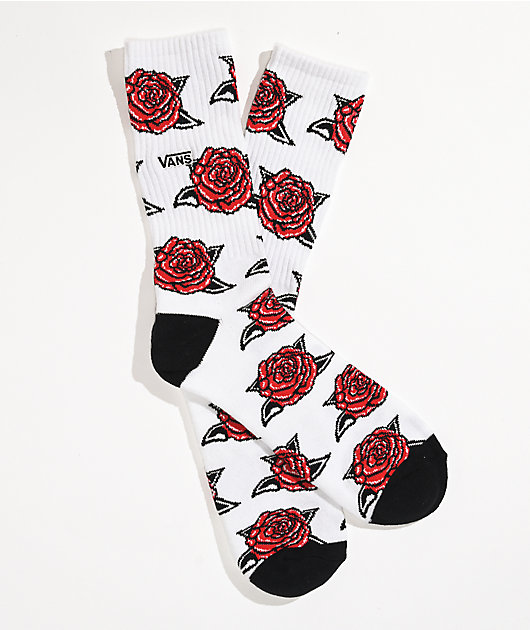 red vans with roses