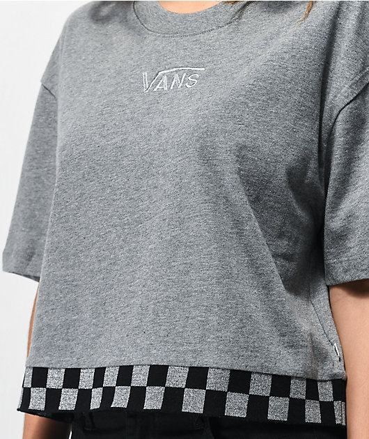 Vans Roller Party camiseta corta gris reflectante y negra de cuadros