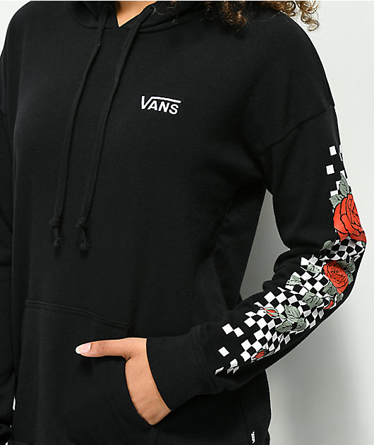 vans checkered rose hoodie