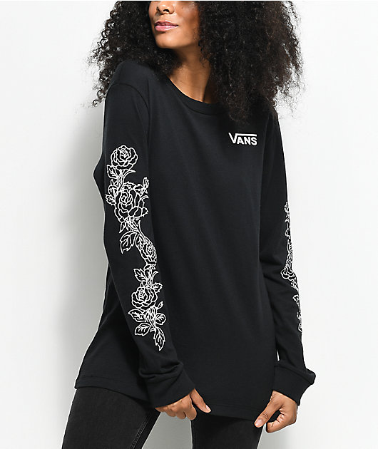 Vans Rose Thorns camiseta negra de manga larga Vans Rose Thorns camiseta negra de manga larga