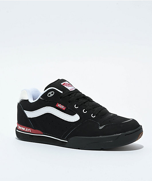 Vans Rowley XLT Black, White, & Red Skate Shoes | Zumiez