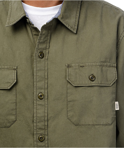 Details about  / Vans Mens Hydel Classic Fit Pocket Button Up Woven Long Sleeve Shirt Medium