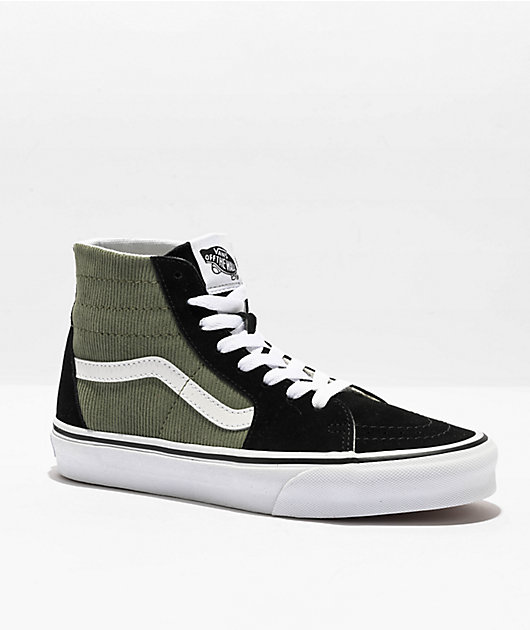 Green and black high top vans on sale