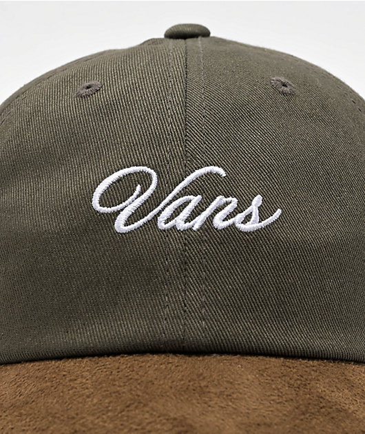 Vans Script Jockey Olive & Brown Strapback Hat