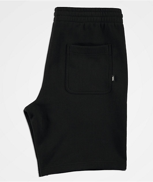 vans side check black fleece sweat shorts