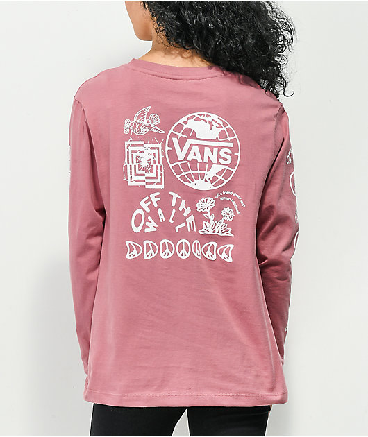 album Ferie Inspektør Vans Silent Mode Pink Long Sleeve T-Shirt