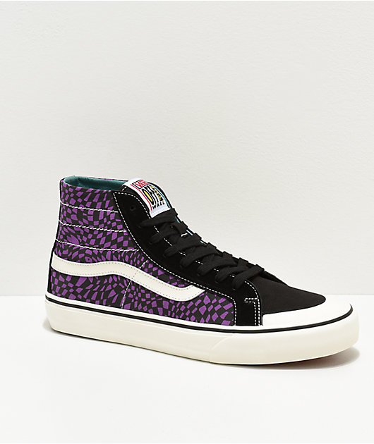 vans shoes black and purple