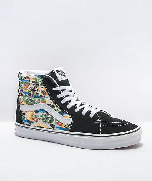 Vans Sk8-Hi Aloha Black & White Skate Shoes