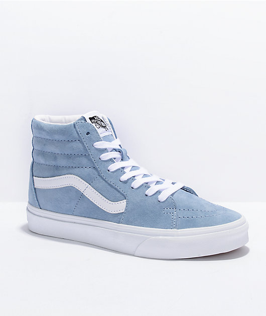 Vans Sk8-Hi Ashley zapatos de skate de cerdo y gamuza azules y blancos