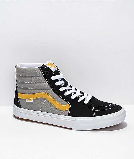 Vans Sk8-Hi Bmx Black, Grey, & Gold Shoes