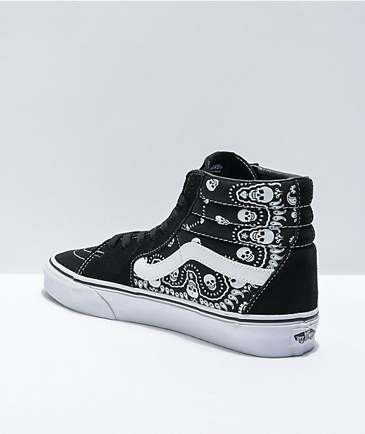 Vans Sk8-Hi Bandana Black & White Skate Shoes