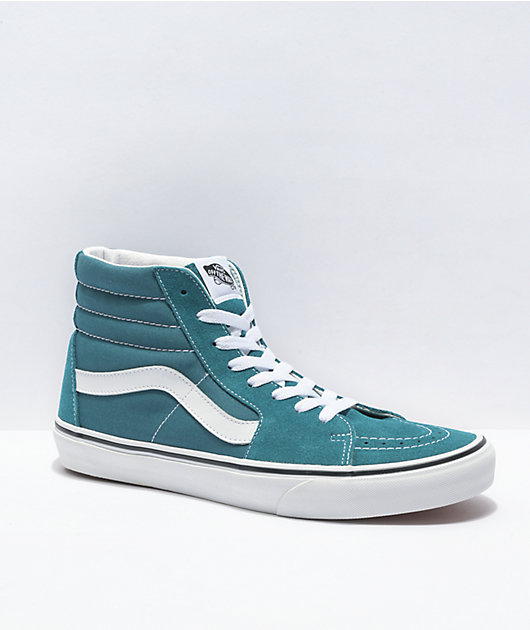 Vans Sk8 Hi Blue Coral White Skate Shoes Zumiez