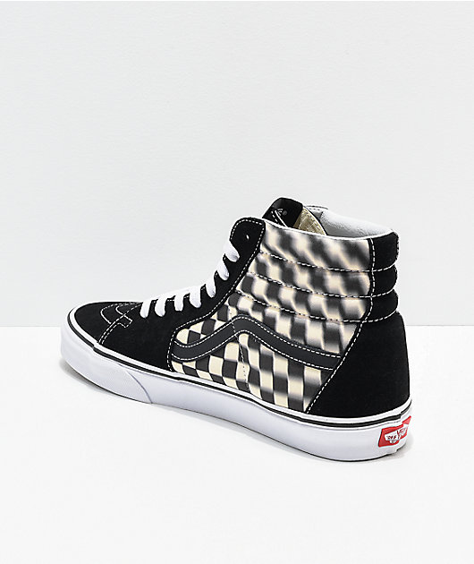 checkerboard vans black stripe
