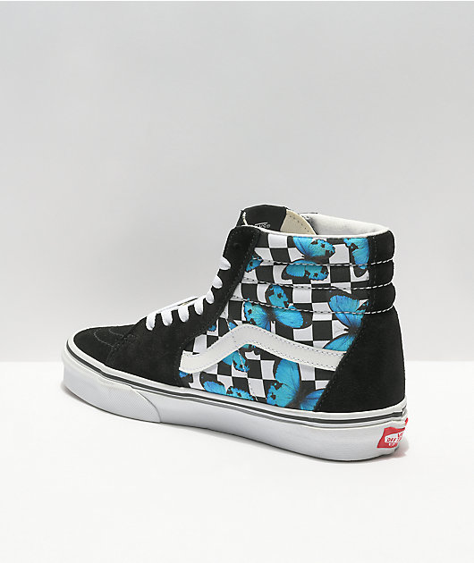 turquoise and black checkered vans