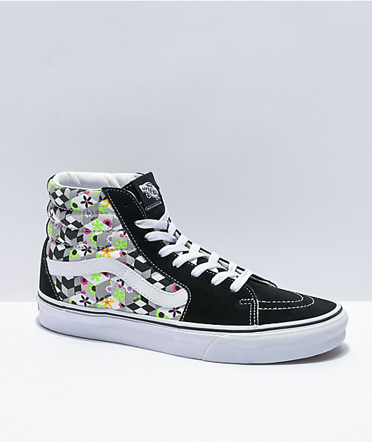 Isaac frost Necessities Vans Sk8-Hi Checkerboard Cube Black & White Skate Shoes | Zumiez
