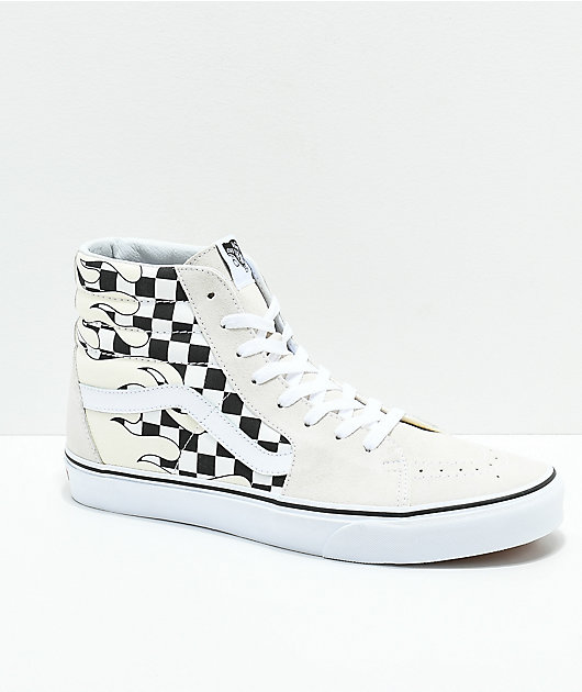 Vans Sk8-Hi Checkerboard Flame White 