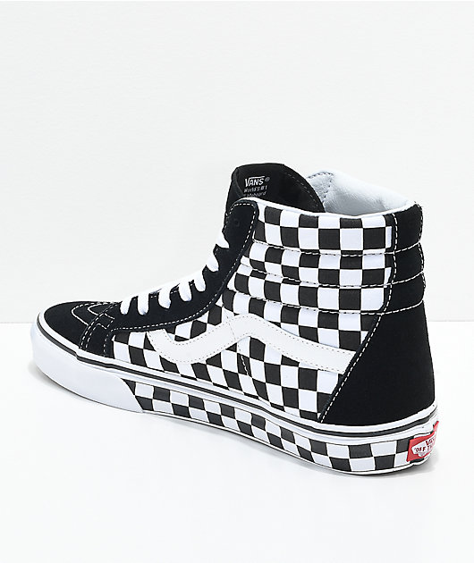 Vans Sk8-Hi Checkered Black & True White Skate Shoes
