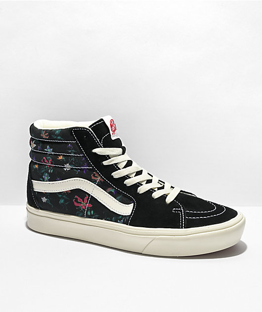 Vans Sk8-Hi ComfyCush Fatal Floral & Black Skate Shoes