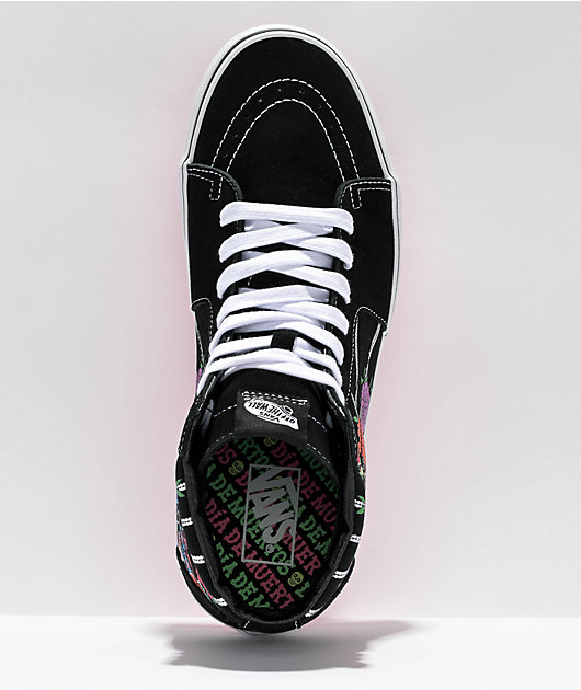 Vans Sk8-Hi Dia De Los Muertos Black & White Skate Shoes