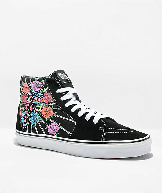 Vans Men's Sk8-Hi Dia De Los Muertos Day of the Dead Glow in high quality the Dark Shoes