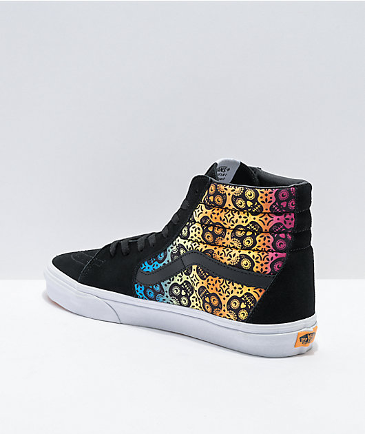 Vans Sk8-Hi Dia De Los Muertos Rainbow & Black Skate Shoes