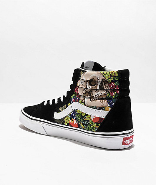 Vans Sk8-Hi Fruit Skull Black & White Skate Shoes