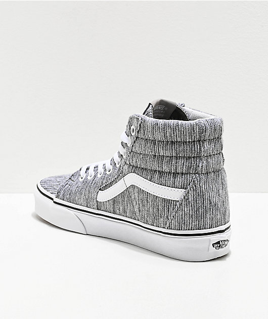womens vans light grey sk8-hi mountain edition knit trainers