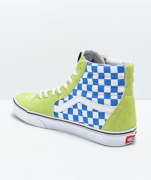 green and blue checkered vans