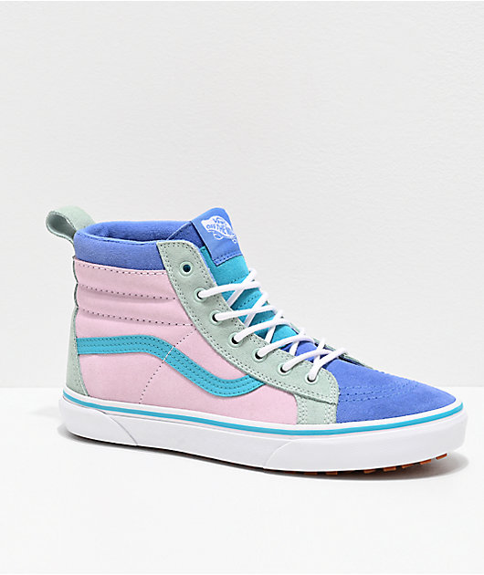Vans Sk8-Hi MTE Ultramarine zapatos de skate azules y rosas كاسترول