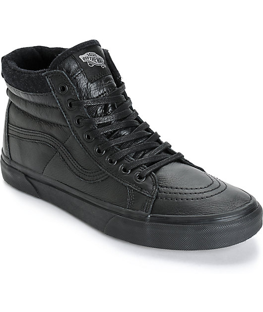 Vans Sk8 Hi MTE zapatos de skate de cuero negro (hombre) | Zumiez