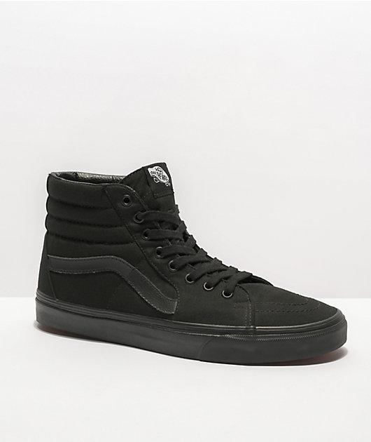 Vans Sk8 Hi Mono Black Skate Shoes