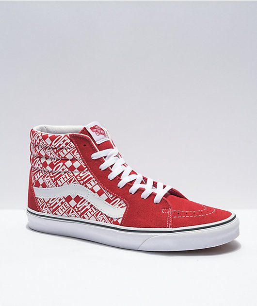 Vans Sk8-Hi OTW zapatos de skate de color rojo chile جدار قديم