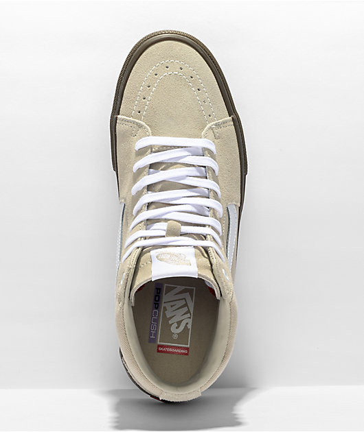 Vans Sk8-Hi Oatmeal & Dark Gum Skate Shoes | Zumiez