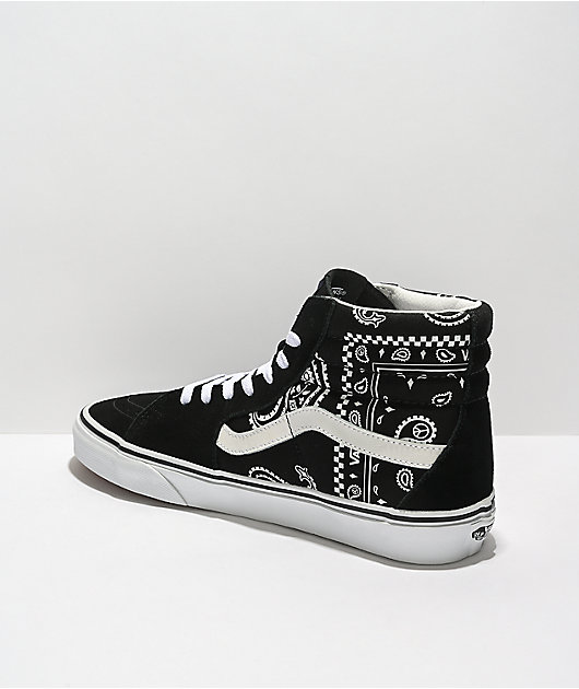 Vans Sk8-Hi Peace & Paisley Black Skate Shoes | Zumiez