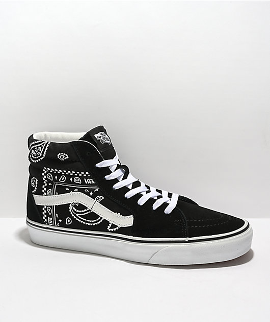 Vans Sk8-Hi Peace & Paisley Black Skate Shoes | Zumiez