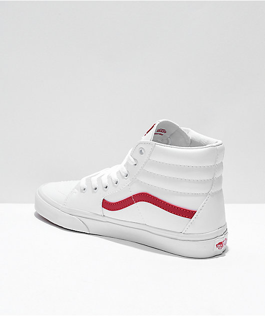 Vans Sk8-Hi Pop Classic White & Red Skate Shoes