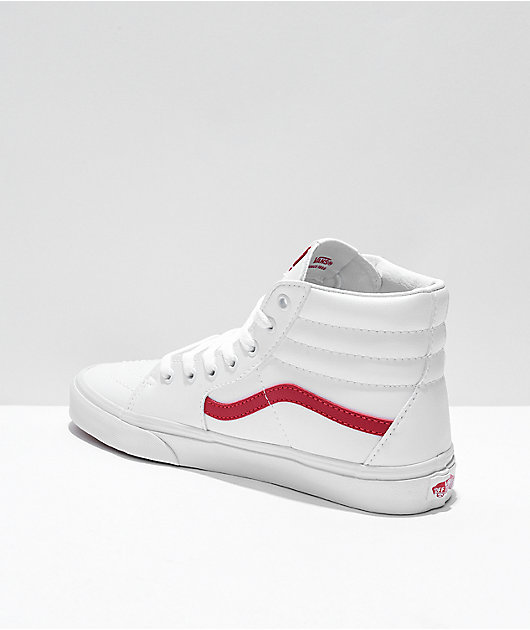 Vans sk8 clearance hi red white