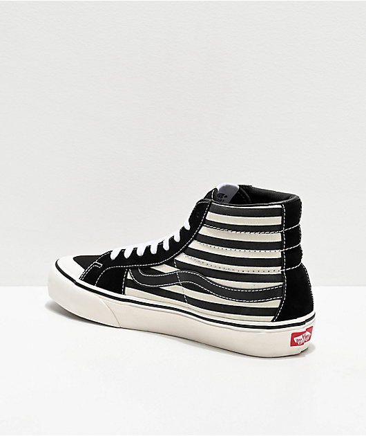 Vans Sk8-Hi Pro 138 SF zapatos de skate negro y blancos de rayas | Zumiez