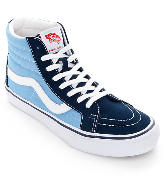 Vans Sk8-Hi Pro 50th zapatos de skate en blanco y azul marino | Zumiez