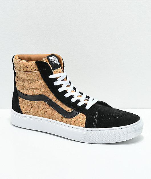 black vans tan bottom