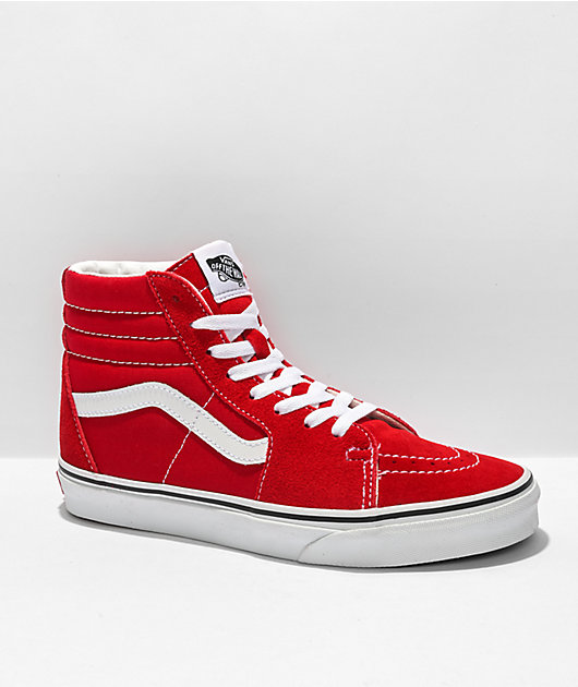Comprensión Tercero sensación Vans Sk8-Hi Racing Red & White Skate Shoes