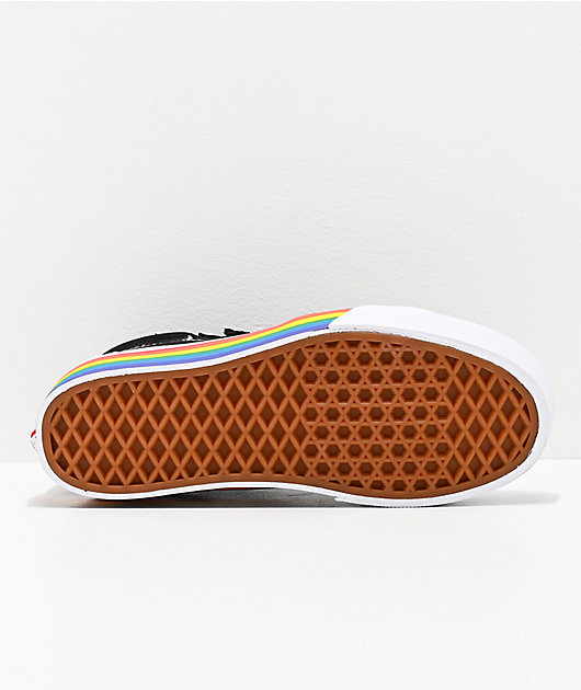 Vans Sk8-Hi Rainbow zapatos negros blancos plataforma