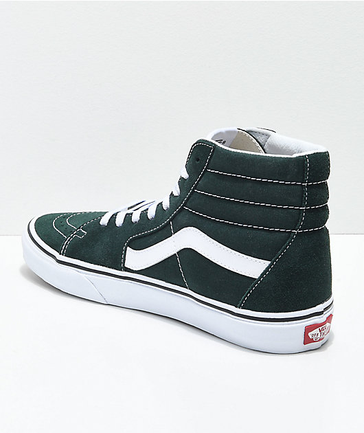 green and white high top vans