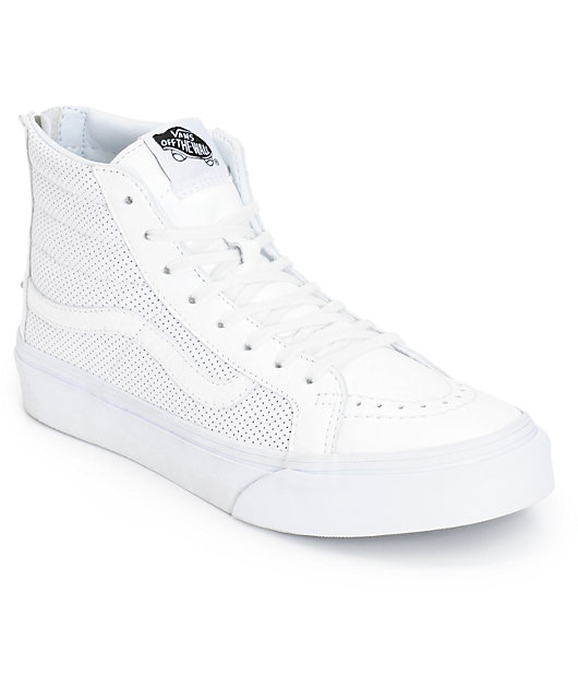Vans Sk8-Hi Slim White Perforated Shoes 