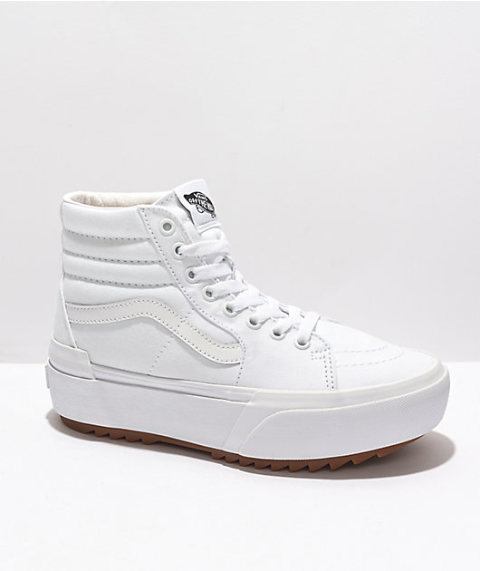 All white high top vans womens best sale