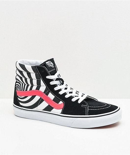vans sk8 hi black & white skate shoes