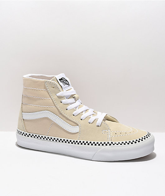 Vans Sk8-Hi Tapered Checkered Foxing Turtledove Skate Shoes