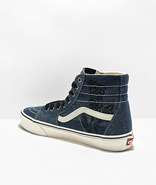 Vans sk8-hi reissue denim c and l clearance navy