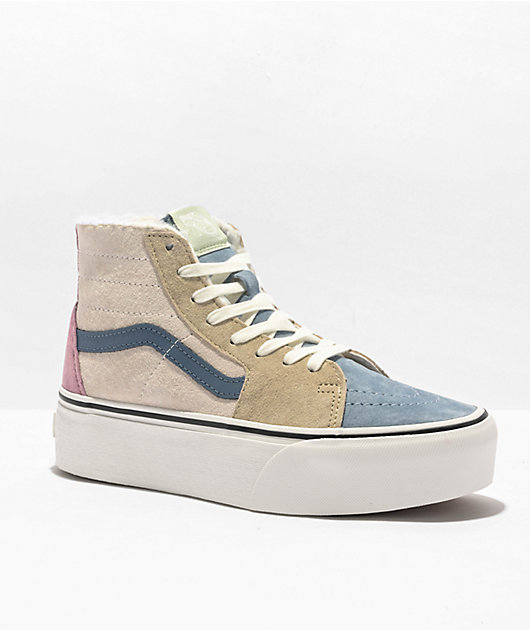 Vans Sk8-Hi Tapered Stackform Blue & Pink Sherpa Platform  display picture 2