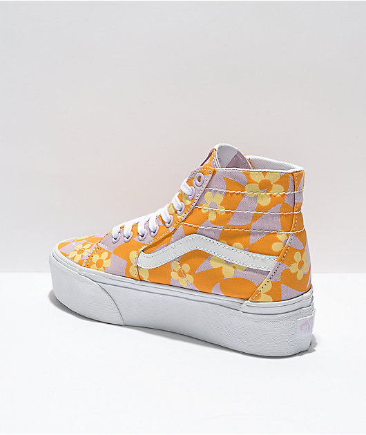 Vans Sk8-Hi Tapered Stackform Purple & Orange Platform Shoes